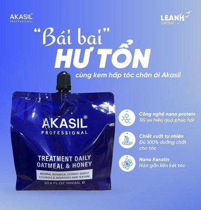 [HOT] Hấp Akasil phục hồi, mềm mượt, siêu thơm ( túi 1000ml )