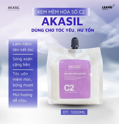 Kem làm mềm hoá uốn - yếu Akasil C2 túi 1000ml 