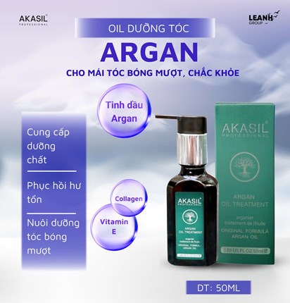 Tinh Dầu Dưỡng tóc AKASIL, phục hồi bóng mượt và ngăn chẻ ngọn 50ml