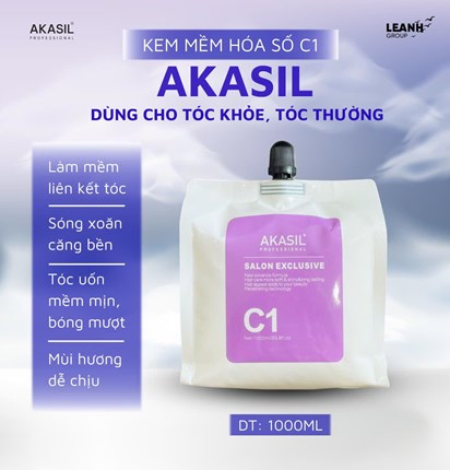 Kem làm mềm hoá uốn Akasil C1 - khoẻ túi 1000ml