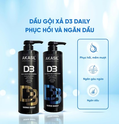 DẦU GỘI XẢ AKASIL D3 DAILY 800ML