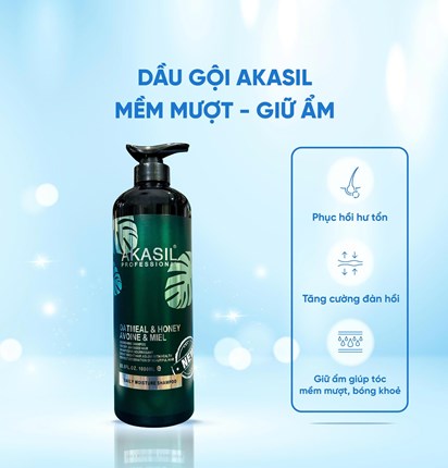 Dầu gội Akasil Mềm mượt và dưỡng ẩm 1000ml