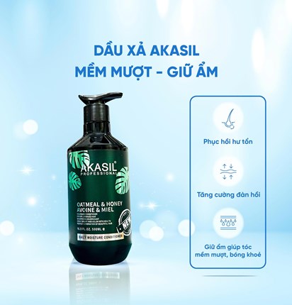 Dầu xả Akasil Mềm mượt và Dưỡng ẩm 500ml